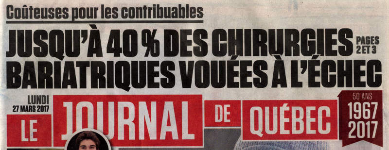 JUSQU' 40% DES CHIRURGIES BARIATRIQUES VOUES  L'CHEC