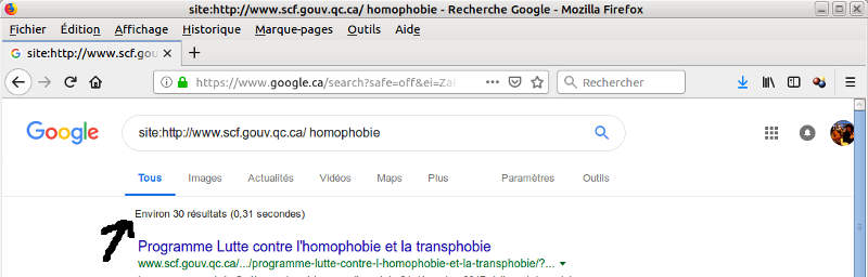 Avec le mot cl homophobie sur le site du Secrtariat  la condition fminine il y a 30 liens.