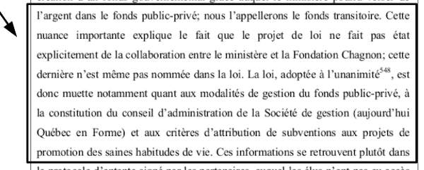 le projet de loi ne fait pas tat explicitement de la collaboration entre le ministre et la Fondation Chagnon