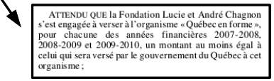 la Fondation Lucie et Andr Chagnon s'est engage  verser  l'organisme  Qubec en forme 