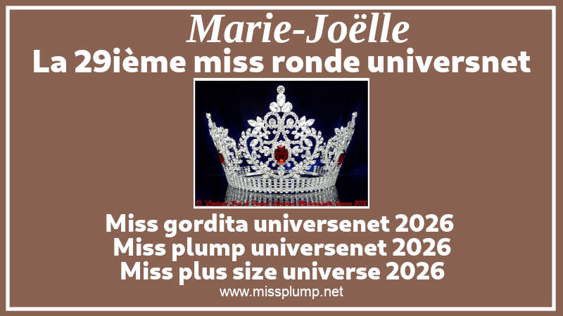 Marie-Joëlle - La 29ième miss ronde universnet 2026 La fondation Belles Rondeurs est fière de vous présenter
Miss Ronde Univers(net) pour 2026.